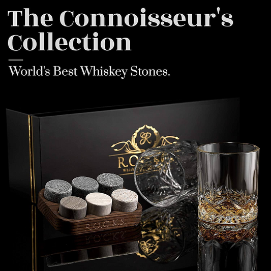 Whiskey Chilling Stones & Signature Crystal Glasses Gift Set