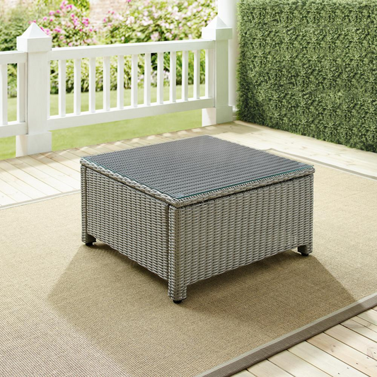 Bradenton Outdoor Wicker Coffee Table in Gray