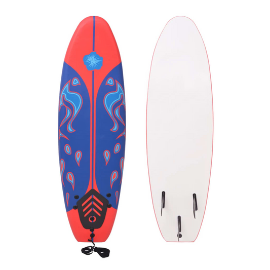 Blue and Red Surfboard