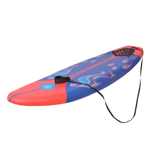 Blue and Red Surfboard