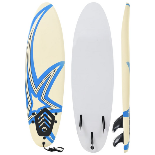 Blue and Yellow Star Surfboard