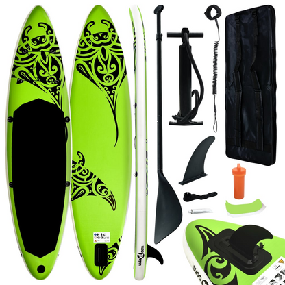 Green and Black Stand Up Paddle Board Set