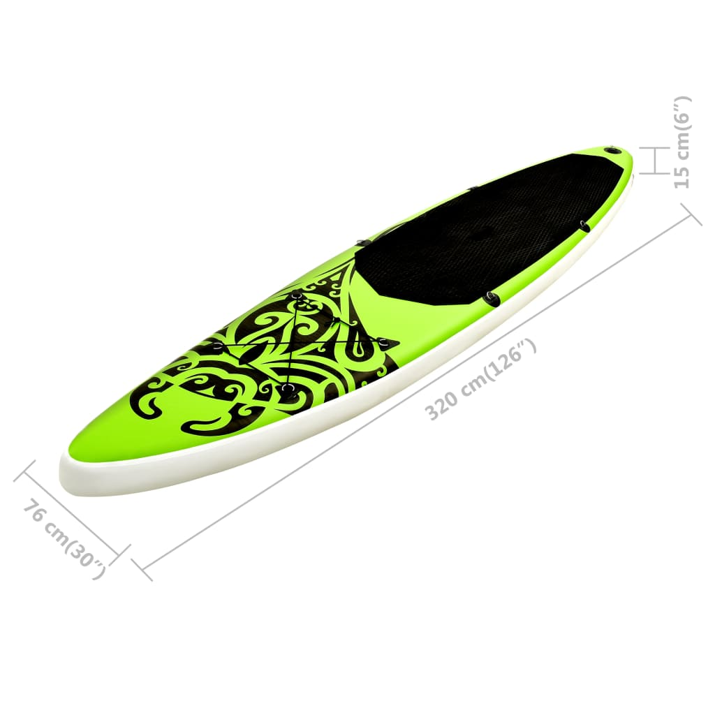 Green and Black Stand Up Paddle Board Set