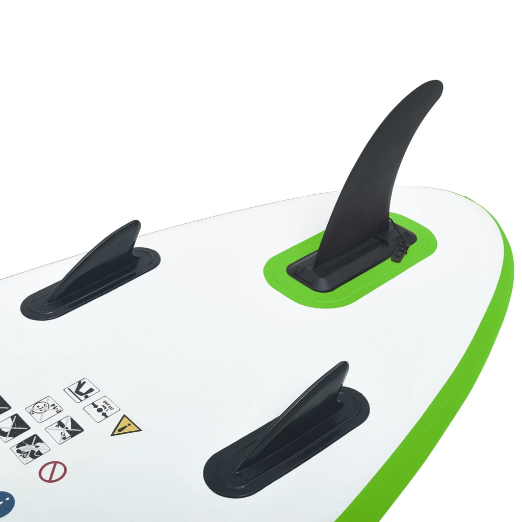 Green and White Stand Up Paddle Board Set