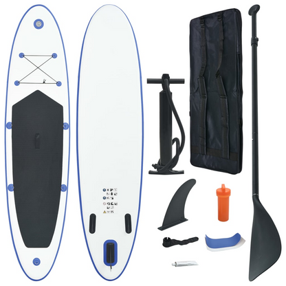 Blue and White Stand Up Paddle Board Set