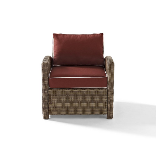 Bradenton Outdoor Wicker Armchair Sangria/Weathered Brown