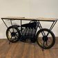 "17"" X 71"" X 35"" Black Motorcycle Wine Bar"