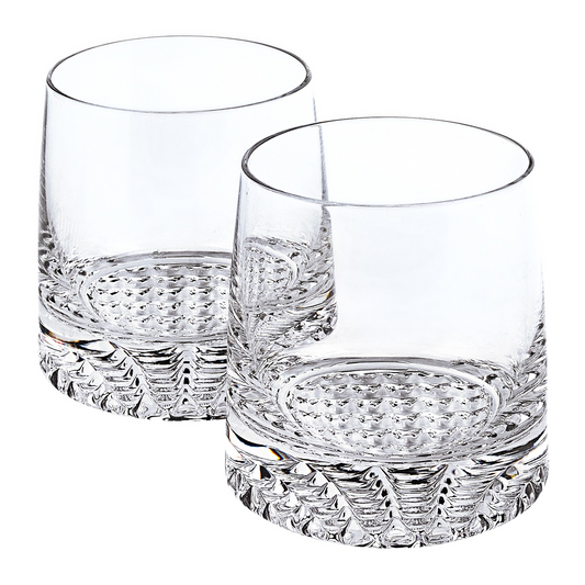 "Mouth Blown European Crystal Whiskey Set 4 Pc Rocks Or Dof Set"