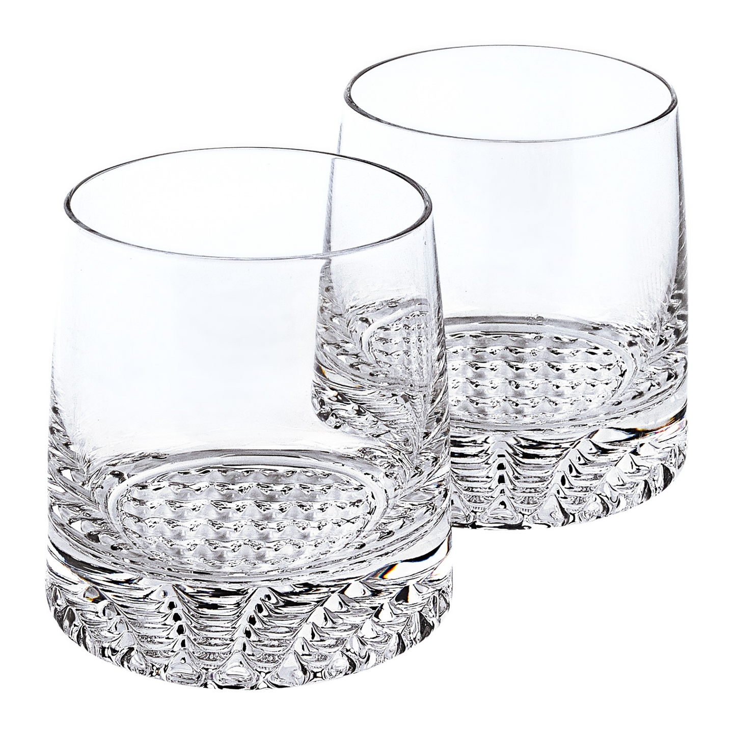 "Mouth Blown European Crystal Whiskey Set 4 Pc Rocks Or Dof Set"