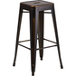 Distressed Copper Metal Indoor-Outdoor Barstool