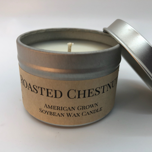 Roasted Chestnut Soy Wax Candle | 2 oz Travel Tin