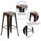 Distressed Copper Metal Indoor-Outdoor Barstool