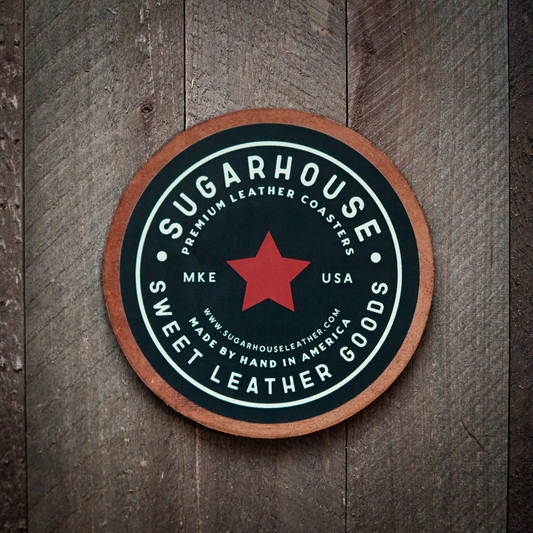 Whiskey Girl Leather Coaster