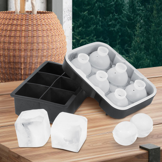 Silicone Sphere and Cube Ice Cube Trays