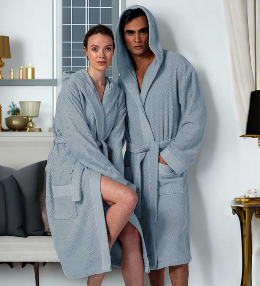 Women's Hooded Turkish Cotton Terry Cloth Robe