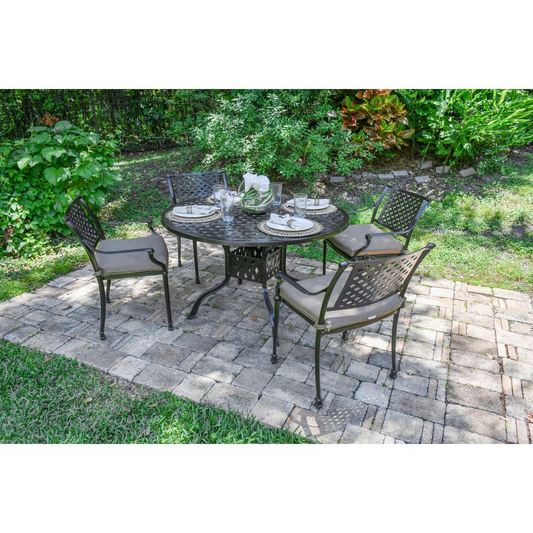 Savannah Outdoor Aluminum Round Dining Table